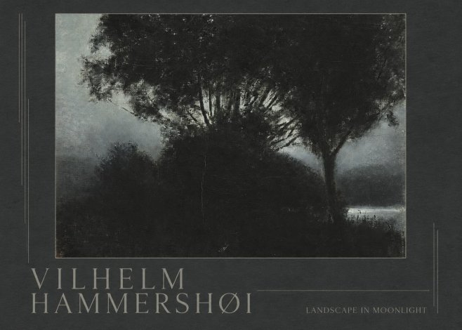 Vilhelm Hammershøi Landscape in Moonlight No5 - Póster