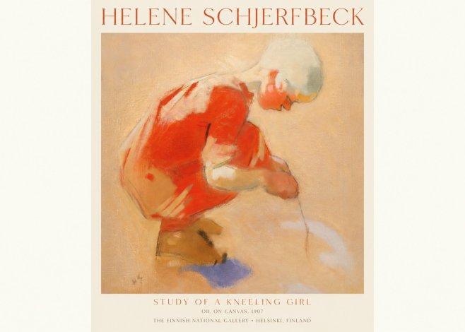 Helene Schjerfbeck Study of a Kneeling Girl No1 - Póster
