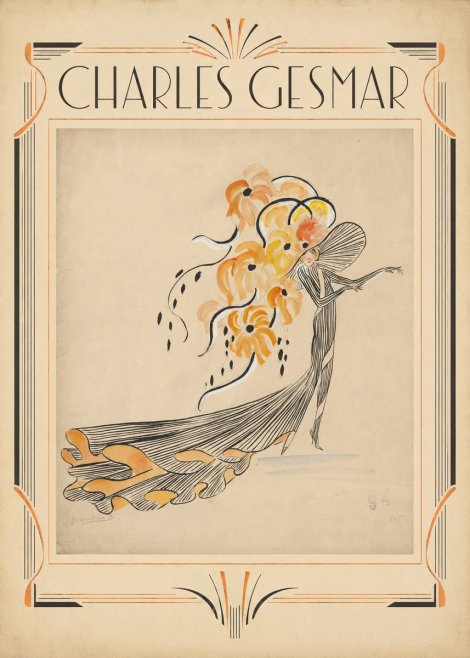 Charles Gesmar Lady with Floral Headdress No1 - Póster