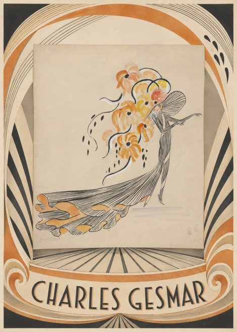 Charles Gesmar Lady with Floral Headdress No4 - Póster