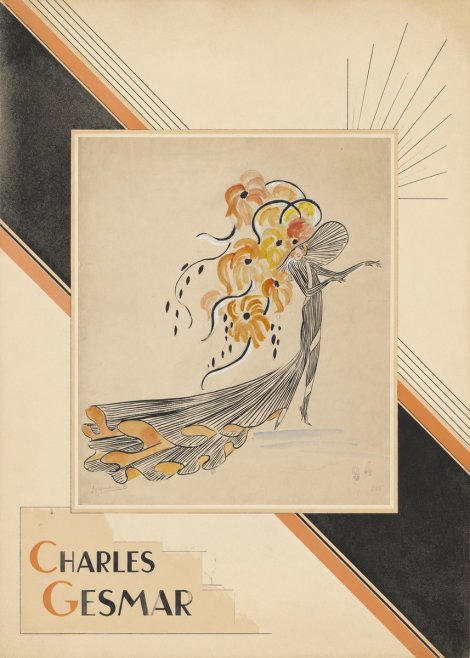Charles Gesmar Lady with Floral Headdress No6 - Póster