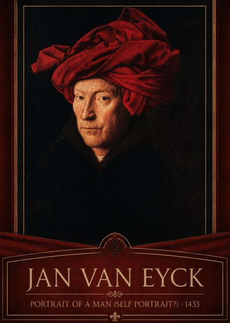 Jan van Eyck Portrait of a Man (Self Portrait?) No6 - Póster
