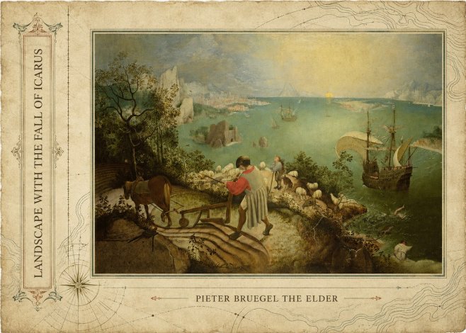 Pieter Bruegel Landscape with the Fall of Icarus II No2 - Póster