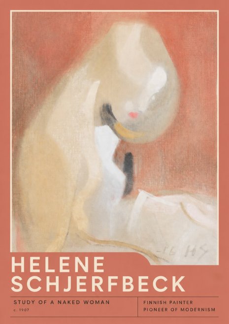Helene Schjerfbeck Study of a Naked Woman No2 - Póster