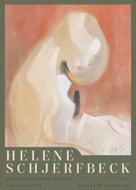 Helene Schjerfbeck Study of a Naked Woman No5 - Póster