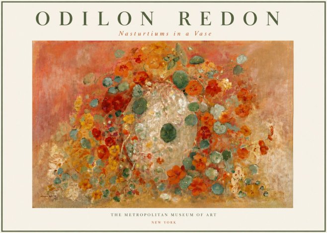 Odilon Redon Nasturtiums in a Vase No4 - Póster