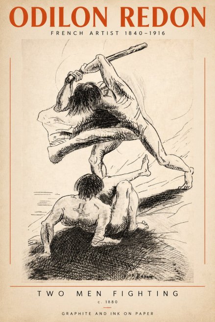 Odilon Redon Two Men Fighting No2 - Póster