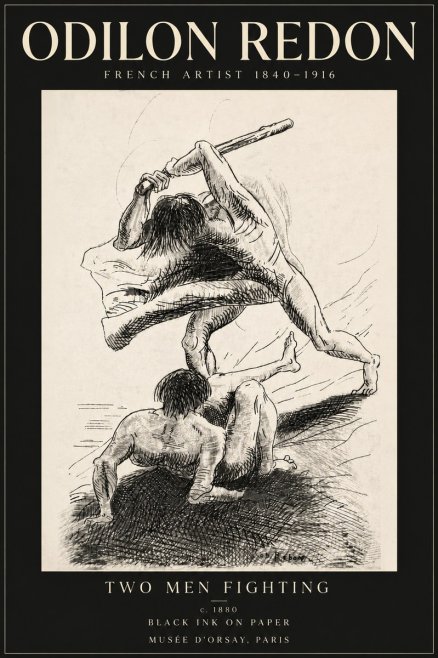 Odilon Redon Two Men Fighting No6 - Póster