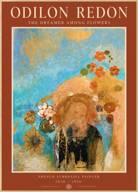 Odilon Redon The Dreamer Among Flowers No6 - Póster
