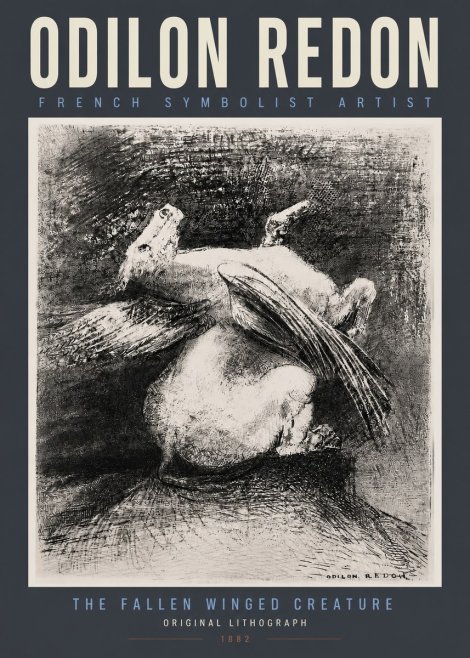 Odilon Redon The Fallen Winged Creature No2 - Póster