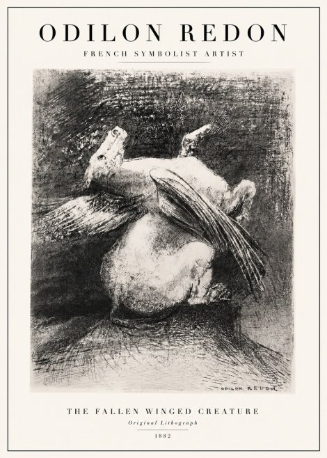 Odilon Redon The Fallen Winged Creature No3 - Póster