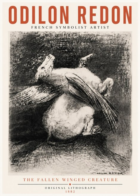 Odilon Redon The Fallen Winged Creature No5 - Póster