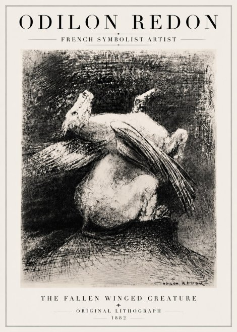 Odilon Redon The Fallen Winged Creature No6 - Póster