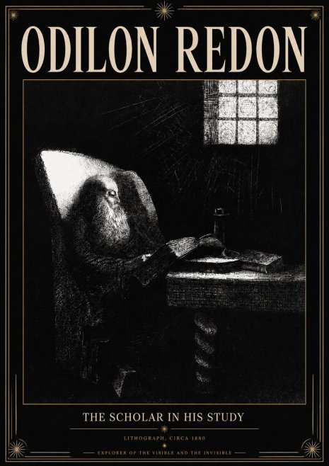 Odilon Redon The Scholar in His Study No3 - Póster