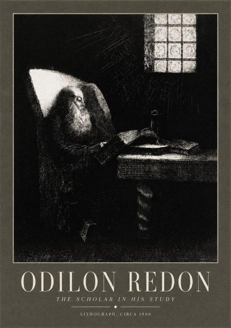 Odilon Redon The Scholar in His Study No5 - Póster