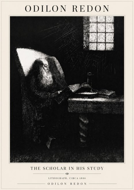 Odilon Redon The Scholar in His Study No6 - Póster