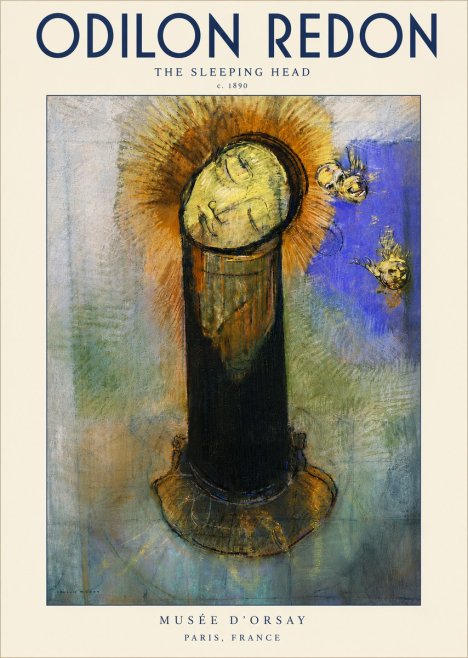 Odilon Redon The Sleeping Head No5 - Póster