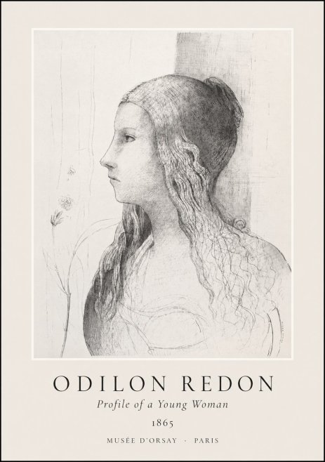 Odilon Redon Profile of a Young Woman No1 - Póster