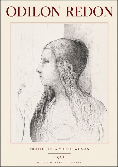 Odilon Redon Profile of a Young Woman No3 - Póster