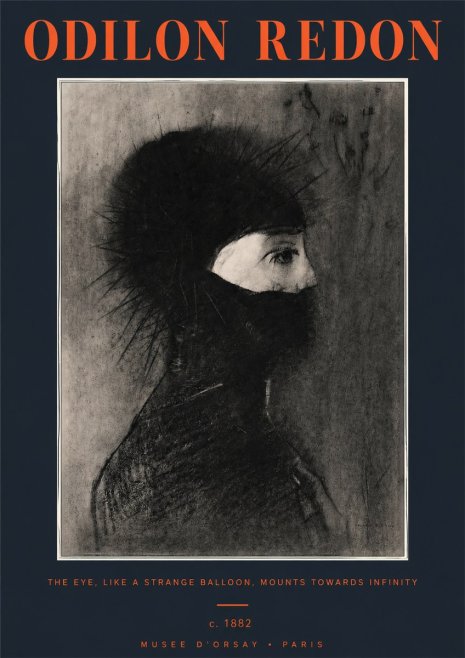 Odilon Redon The Eye, Like a Strange Balloon, Mounts Towards Infinity No2 - Póster