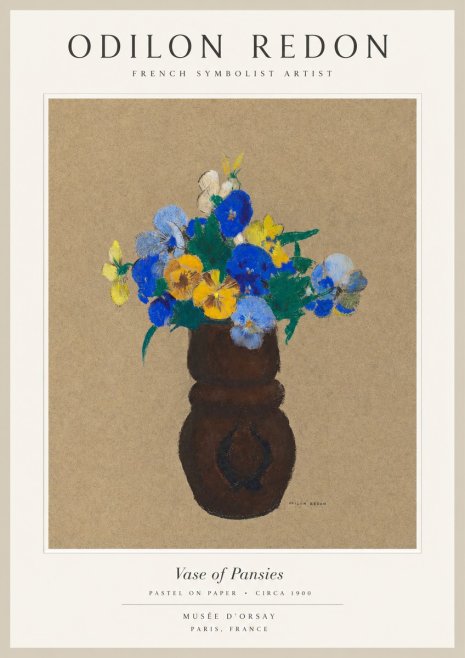 Odilon Redon Vase of Pansies No1 - Póster