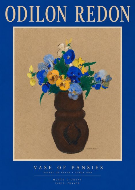 Odilon Redon Vase of Pansies No2 - Póster