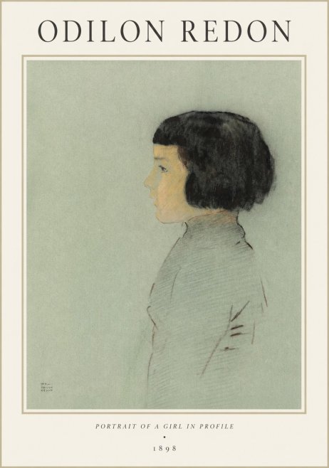 Odilon Redon Portrait of a Girl in Profile No1 - Póster