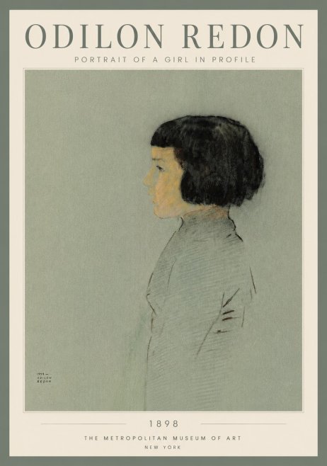 Odilon Redon Portrait of a Girl in Profile No4 - Póster