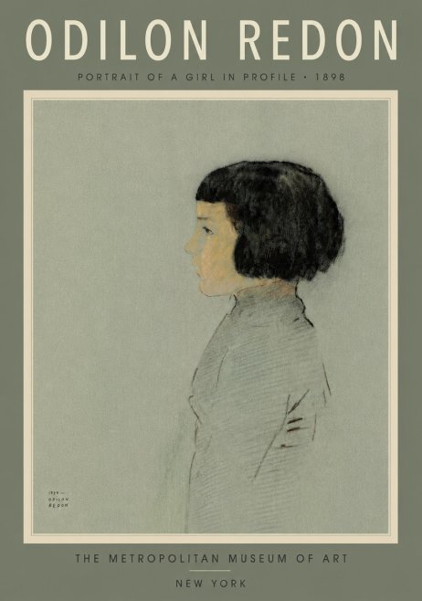Odilon Redon Portrait of a Girl in Profile No6 - Póster