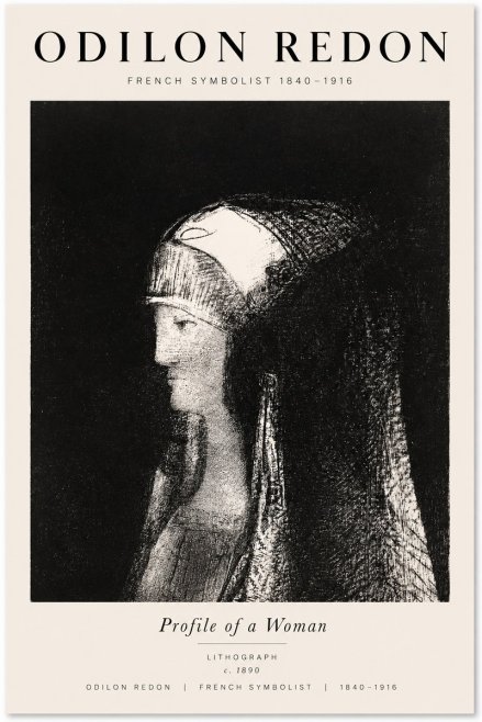 Odilon Redon Profile of a Woman No1 - Póster