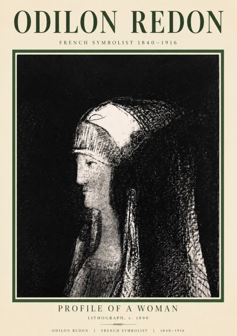 Odilon Redon Profile of a Woman No5 - Póster