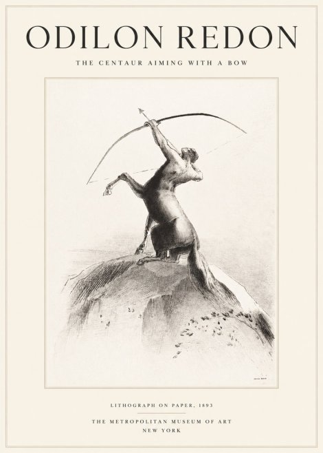 Odilon Redon The Centaur Aiming with a Bow No1 - Póster