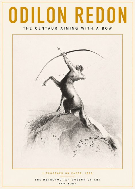Odilon Redon The Centaur Aiming with a Bow No3 - Póster