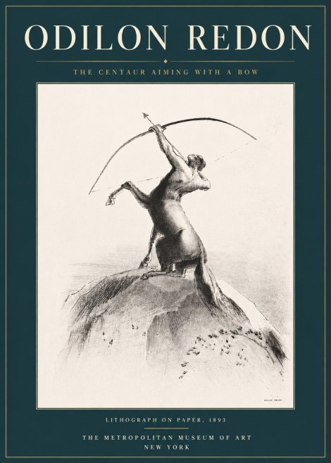 Odilon Redon The Centaur Aiming with a Bow No4 - Póster