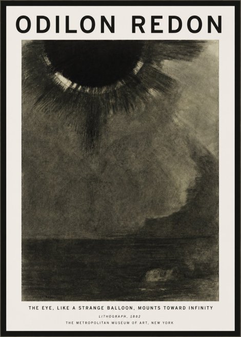 Odilon Redon The Eye, Like a Strange Balloon, Mounts Toward Infinity No5 - Póster