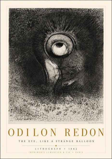 Odilon Redon The Eye, Like a Strange Balloon No3 - Póster