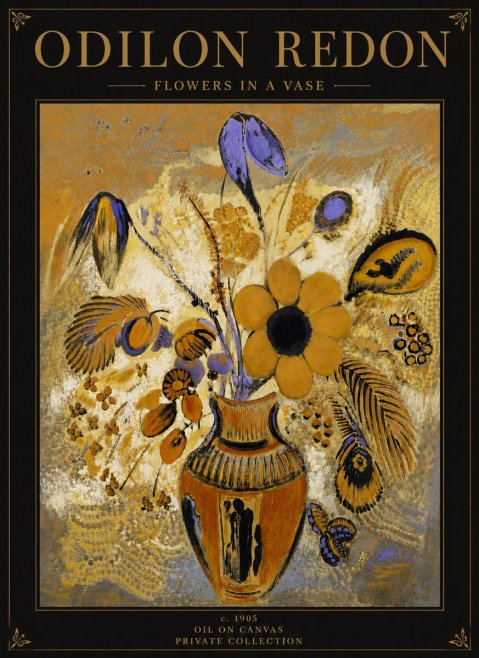 Odilon Redon Flowers in a Vase II No4 - Póster