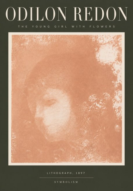 Odilon Redon The Young Girl with Flowers No4 - Póster