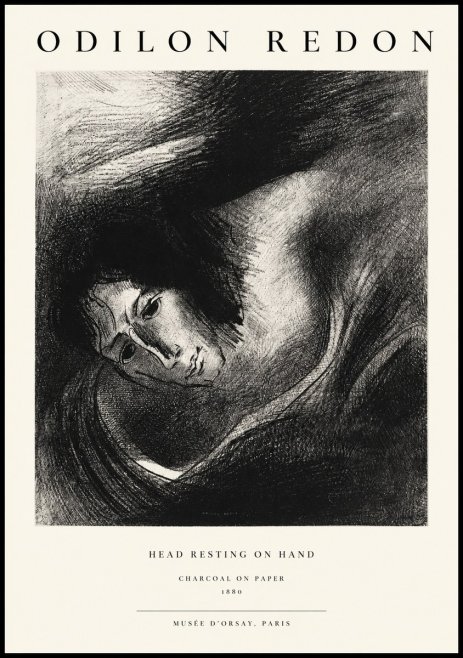 Odilon Redon Head Resting on Hand No1 - Póster