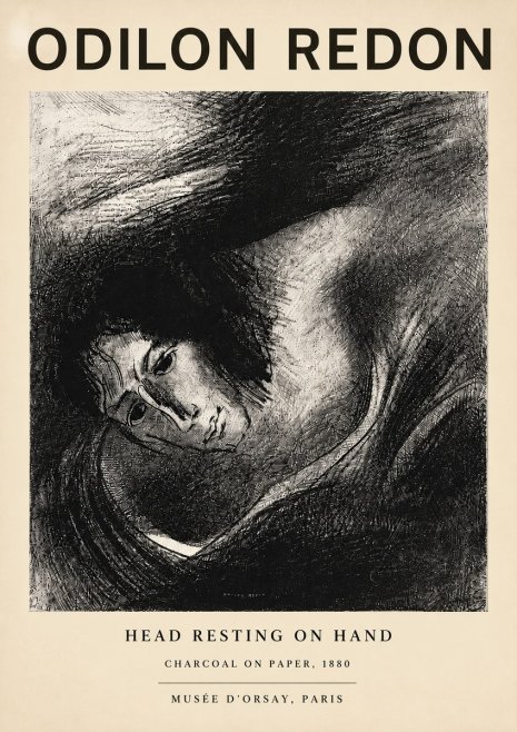 Odilon Redon Head Resting on Hand No5 - Póster