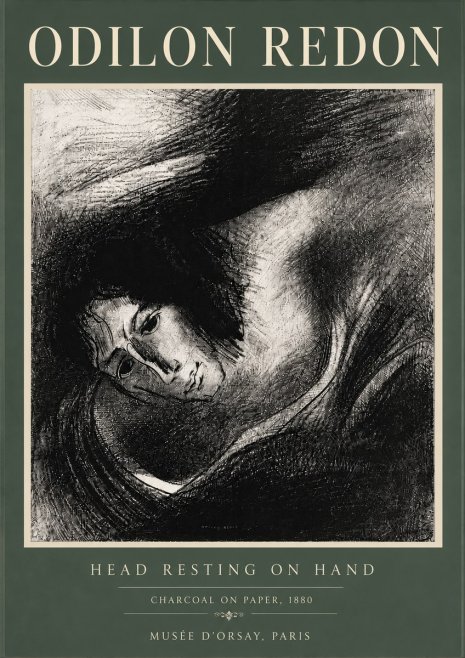 Odilon Redon Head Resting on Hand No6 - Póster