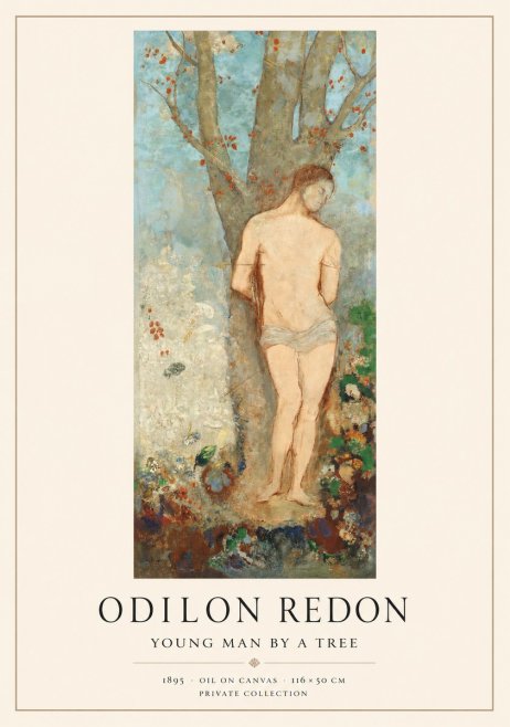 Odilon Redon Young Man by a Tree No1 - Póster