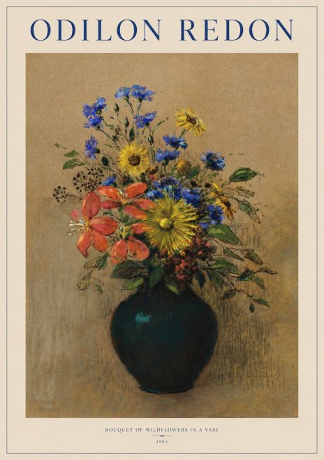 Odilon Redon Bouquet of Wildflowers in a Vase No1 - Póster