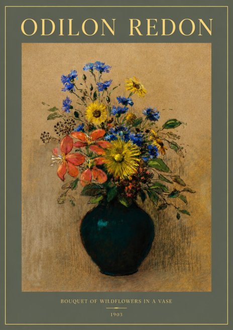 Odilon Redon Bouquet of Wildflowers in a Vase No2 - Póster
