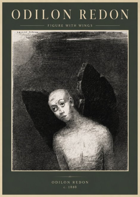 Odilon Redon Figure with Wings No5 - Póster
