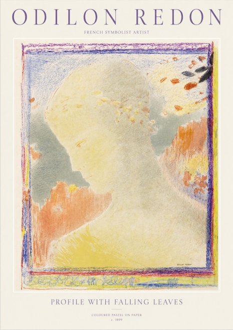 Odilon Redon Profile with Falling Leaves No1 - Póster