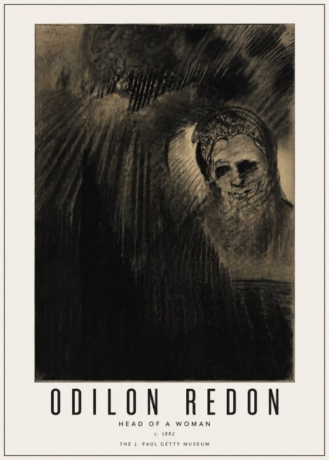 Odilon Redon Head of a Woman No4 - Póster