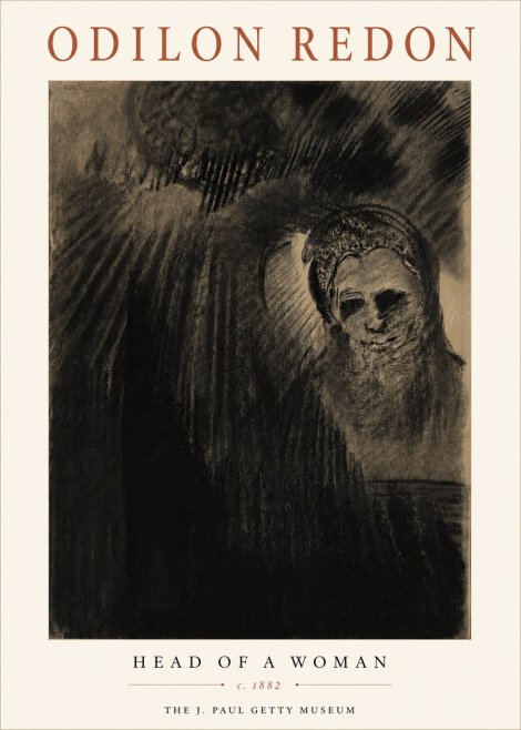 Odilon Redon Head of a Woman No6 - Póster