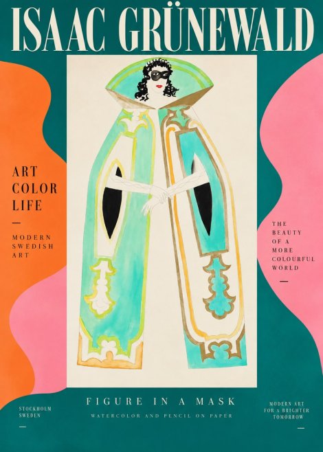 Isaac Grünewald Figure in a Mask No2 - Póster