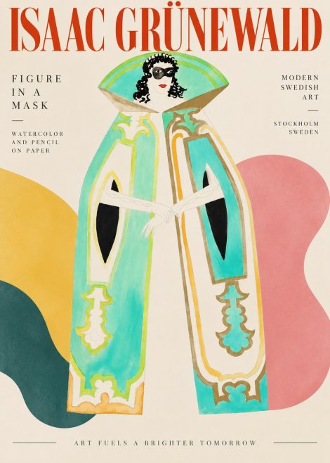 Isaac Grünewald Figure in a Mask No3 - Póster